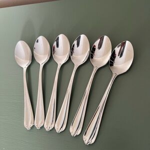 Gorham Silver GALLERIA Teaspoons 6 1/8"  Glossy Stainless  Steel Set of 6